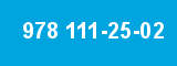 978 111-25-02 978 111-25-02